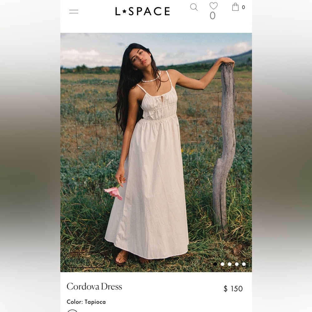 NWT L*Space Cream Cordova Dress